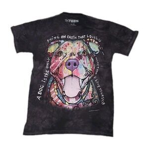 3D Tees Dean Russo Art Tie Dye T-Shirt 2014 Dog Black Size S Pitbull Lovers Gift